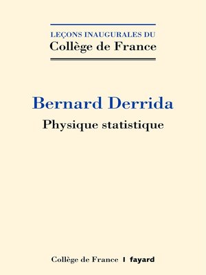 cover image of Physique statistique